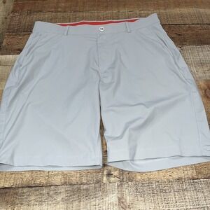 Redvanly Mens Pull On Golf Shorts M Gray Zip Fly (2775)